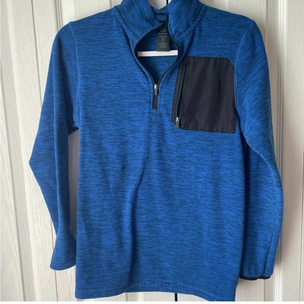 Boys Champion Blue black size large 12/14 pullover